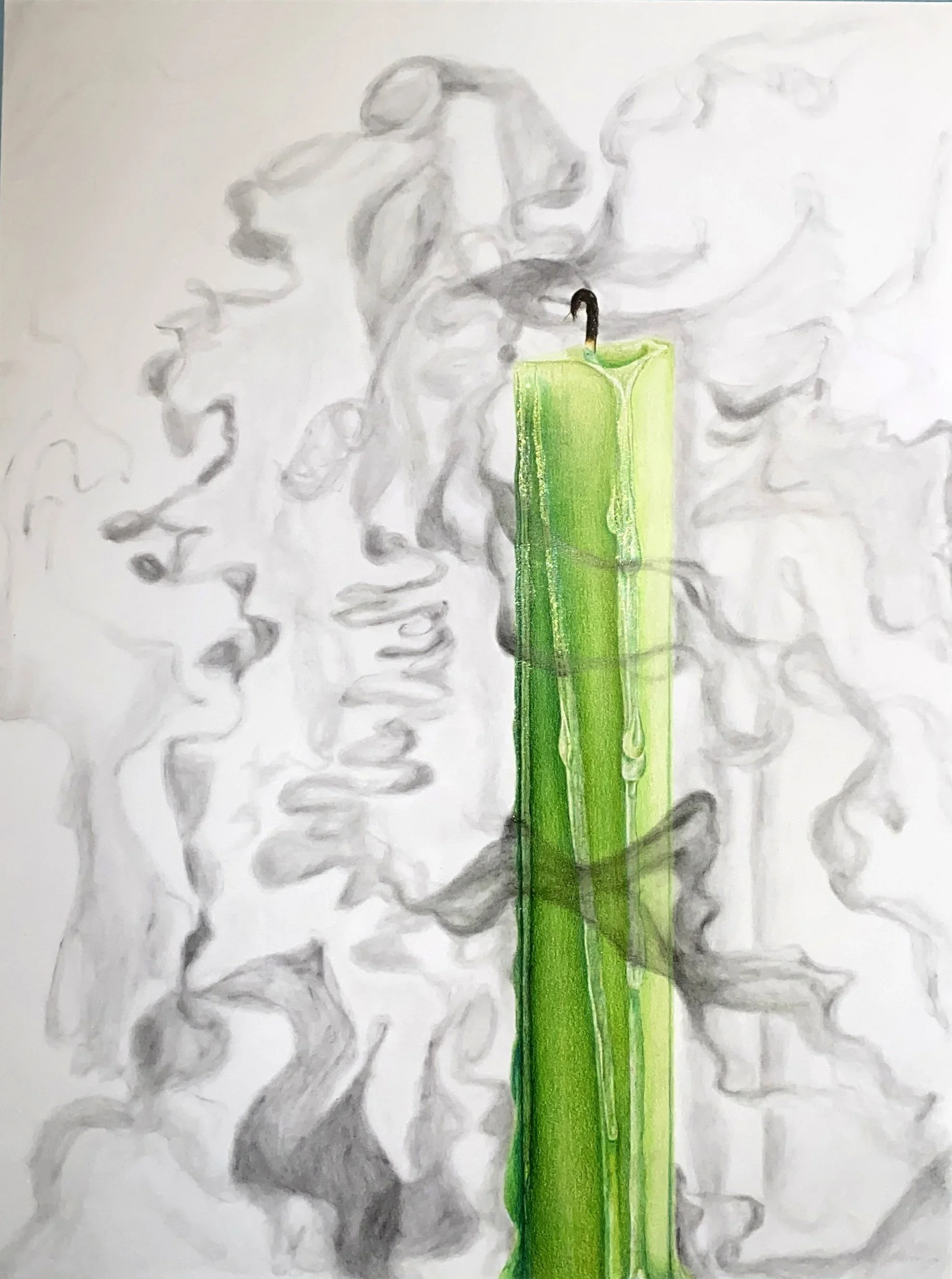 Series: the feeling kind | empath 3 | 18 x 24 inches | colored pencil, graphite, glitter, and gel marker on paper |   ©RS2023 SOLD