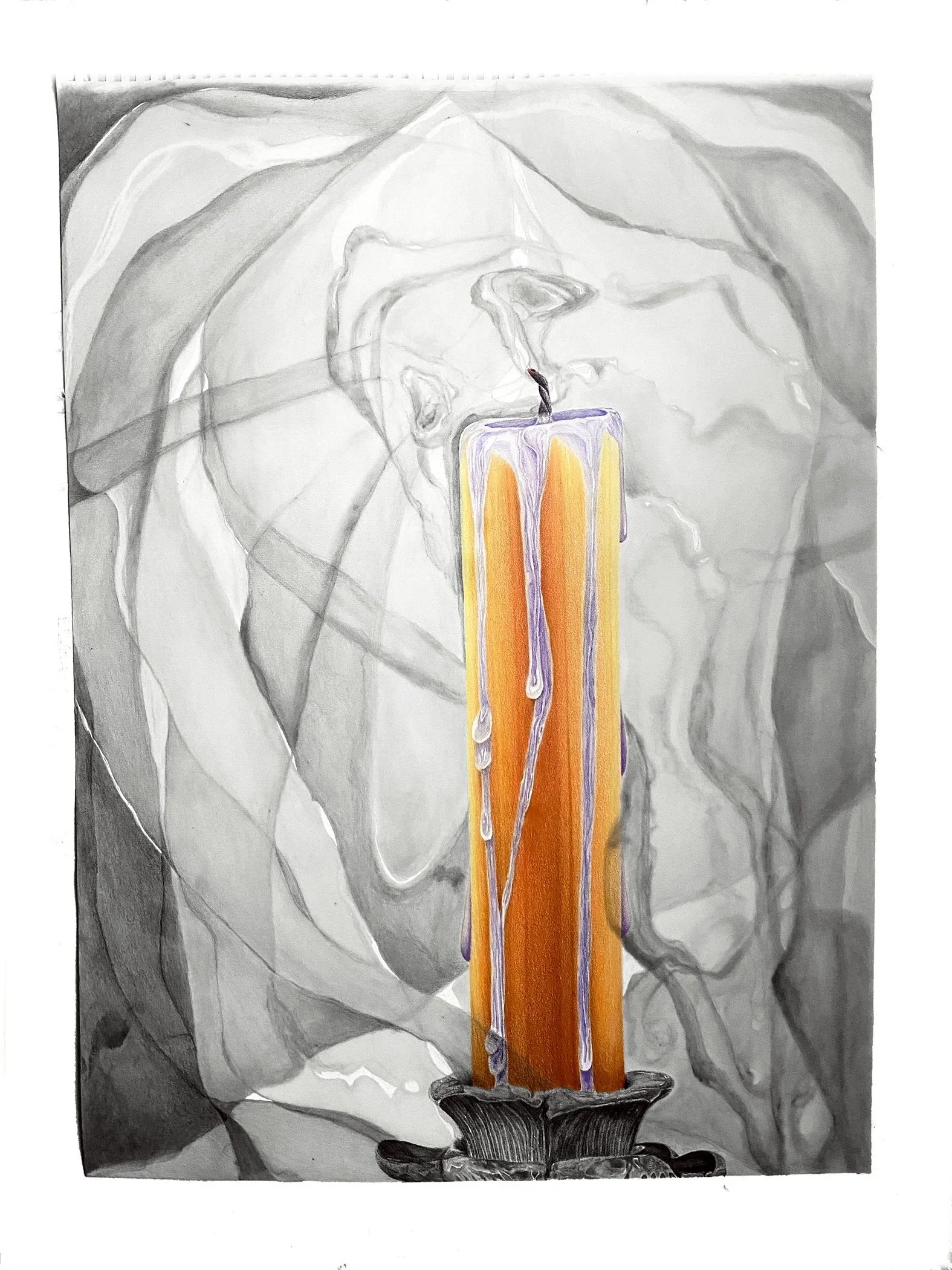 Series: the feeling kind | empath 7 | 18 x 24 inches | colored pencil, graphite, glitter, and gel marker on paper |   ©RS2023