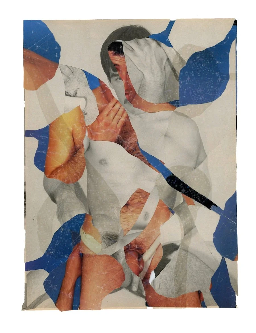 series: queer interludes 2 | u host. u bottom. u catch my nut. | collage  8.5 × 10 inches ©RafaelSantiago2025