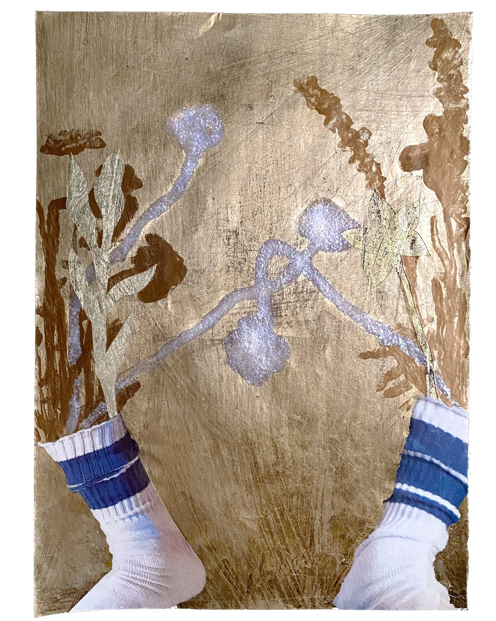 series: Queer Interludes   | fun socks | mixed media analog collage    8 x 10 inches     ©RafaelSantiago2022 SOLD