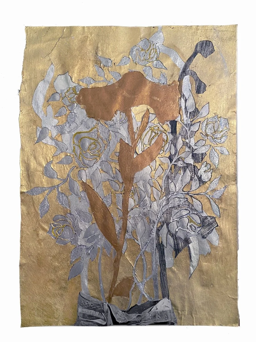 series: Queer Interludes   | return my flowers | mixed media analog collage    8 x 10 inches     ©RafaelSantiago2022 