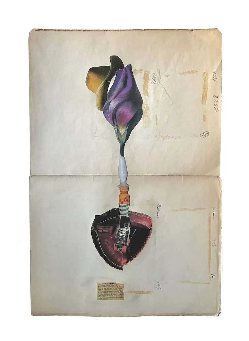 study for call now (dial up!) | collage on paper | 14 x 22 in | 2024