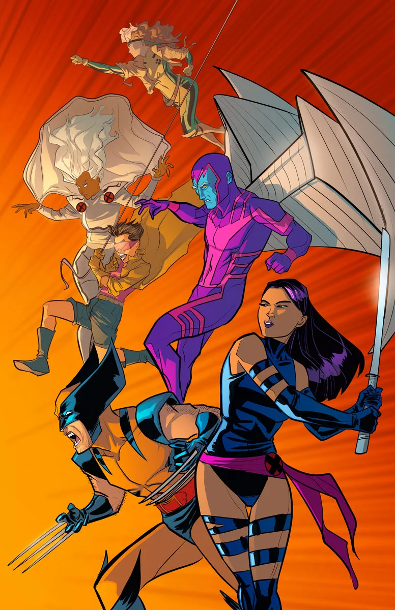 90's X-men. Line art by Joe Eisma (MORNING GLORIES). Coloring by K. Michael Russell