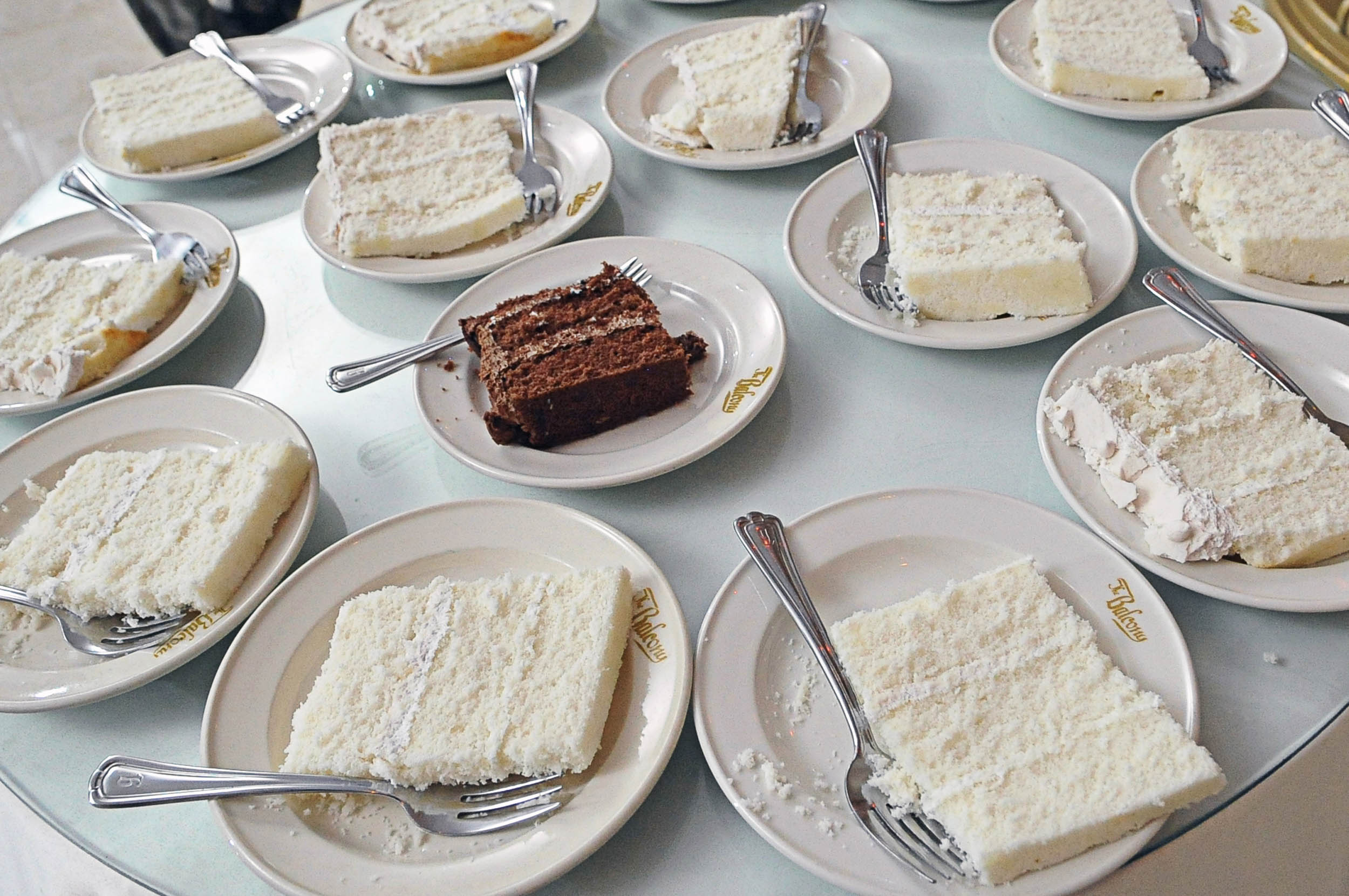 We serve your cake on actual real plates!!!