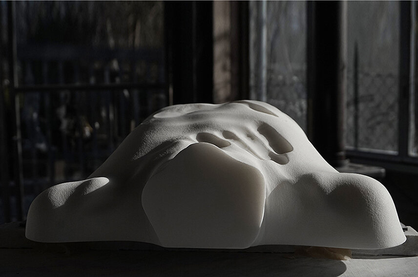 Anders Krisar 'The Birth of Us' detail in statuary marble