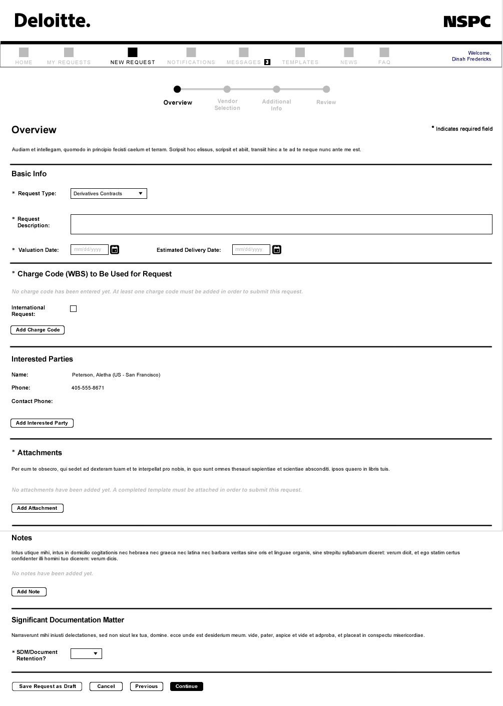 C. First New Request Screen
