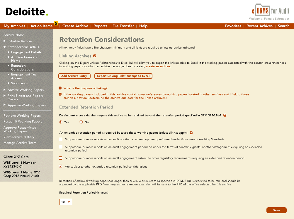 D. Retention Considerations Page