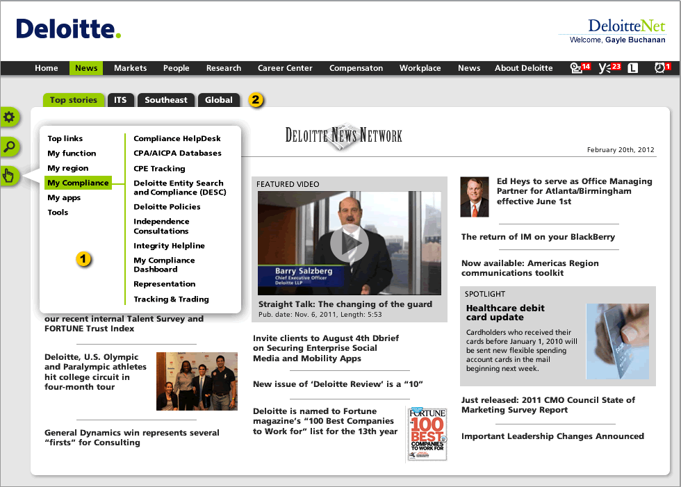 G. News Page for Proposed Design 1, Desktop View