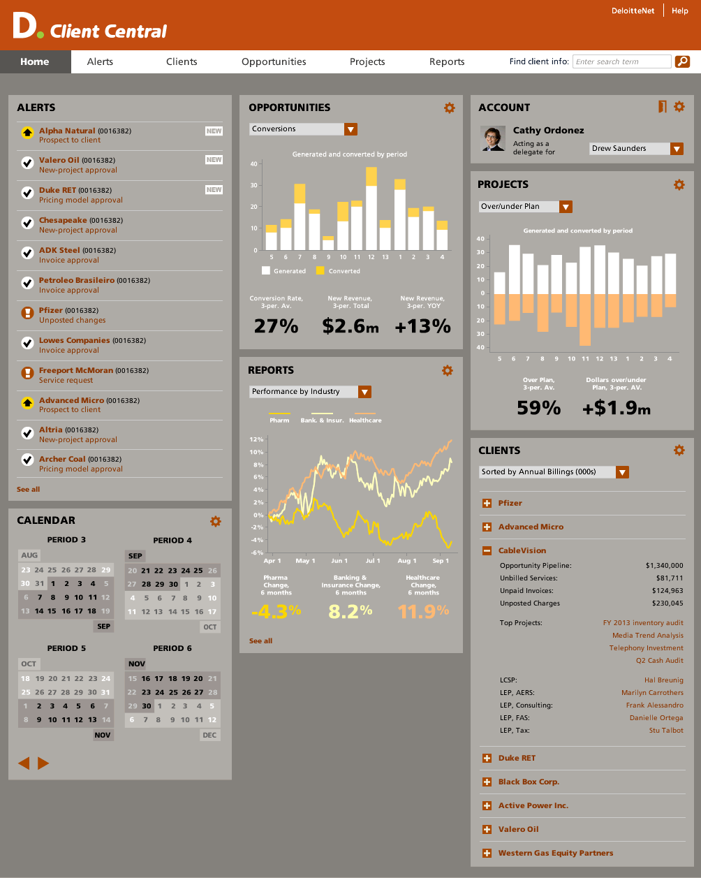 A. Home Page or Dashboard