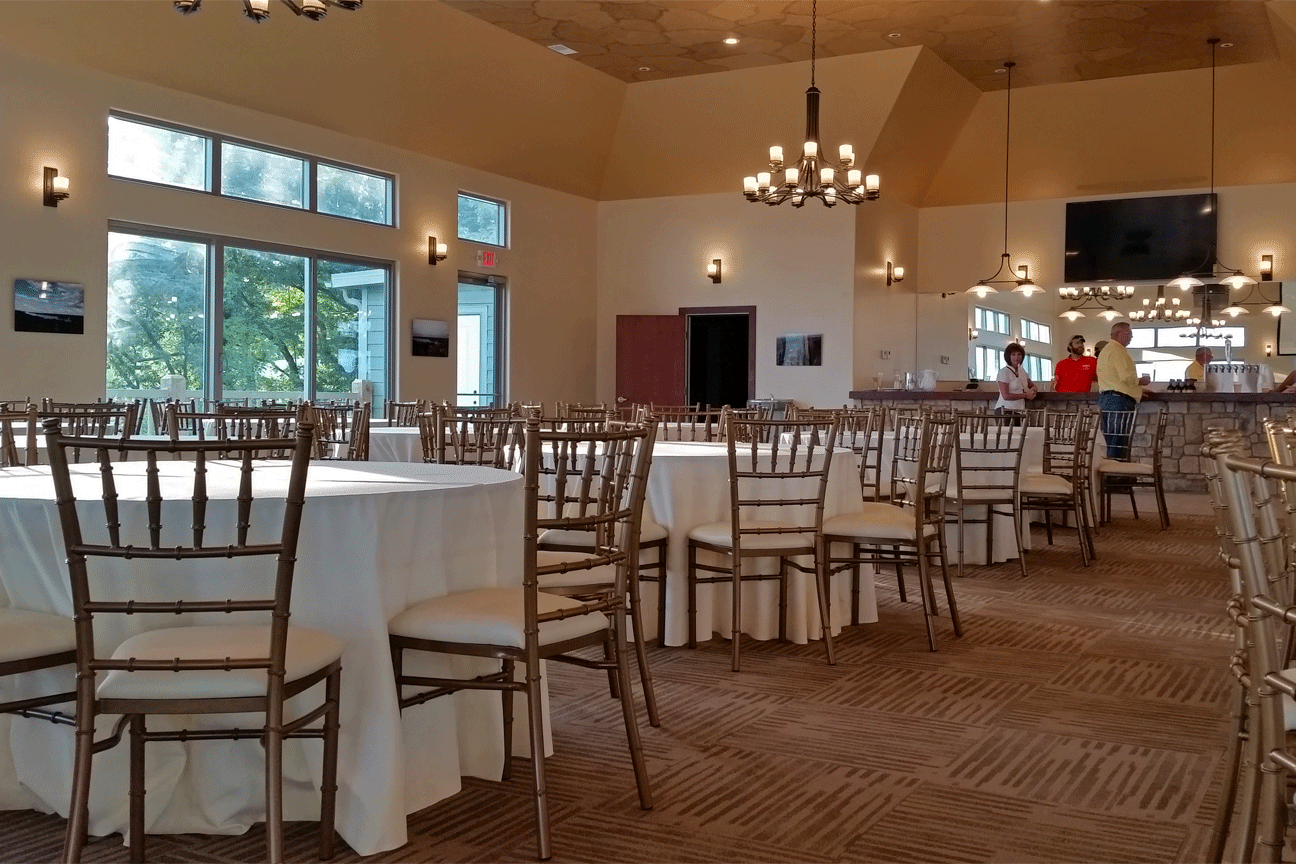 Terrace banquet hall interior, looking northwest