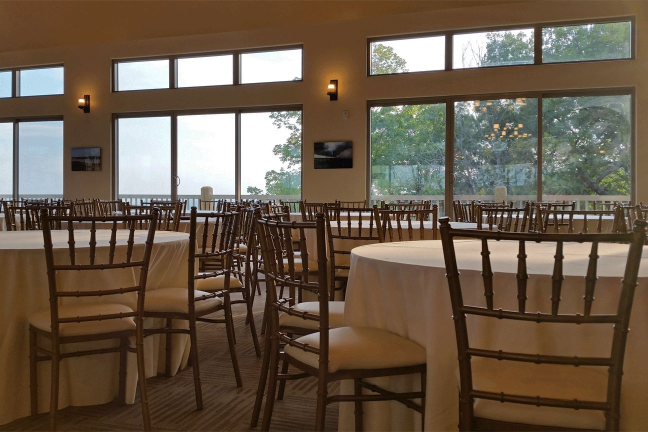 Terrace banquet hall interior, looking west