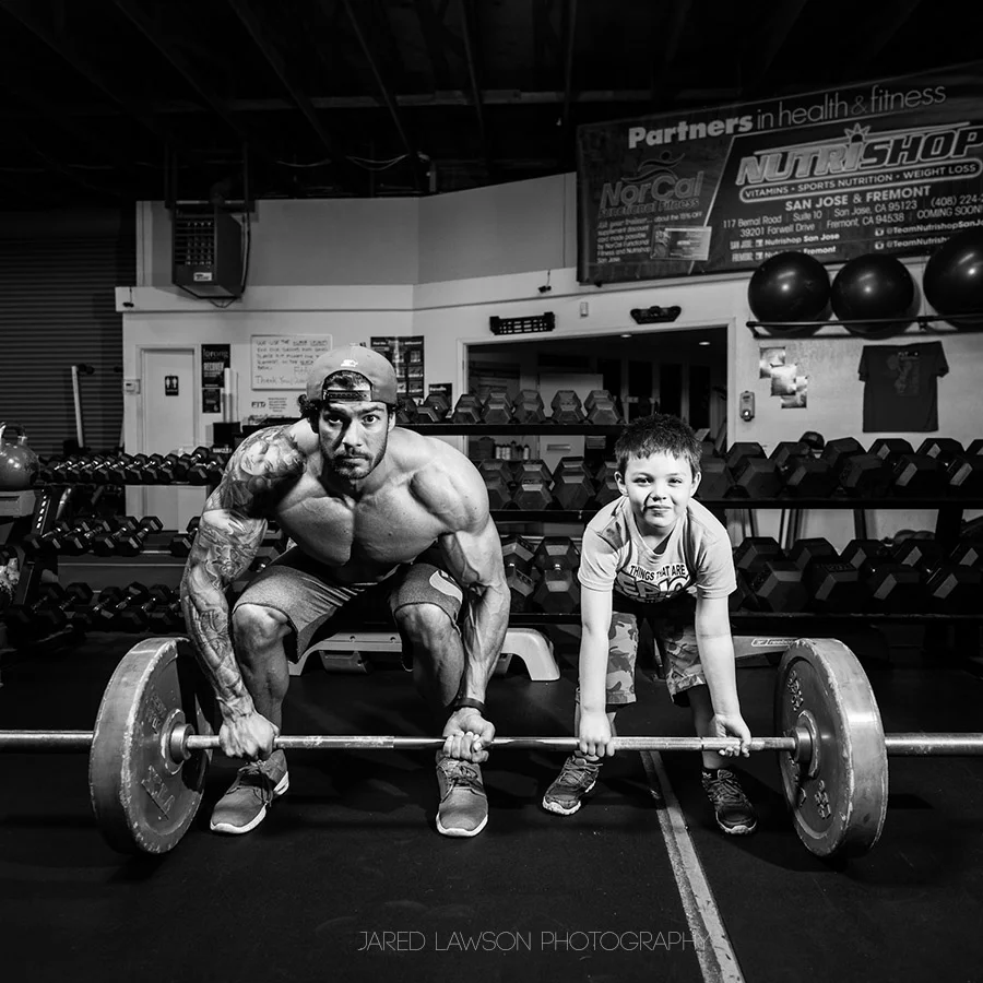Teaching Weightlifting Form Black and White Photography