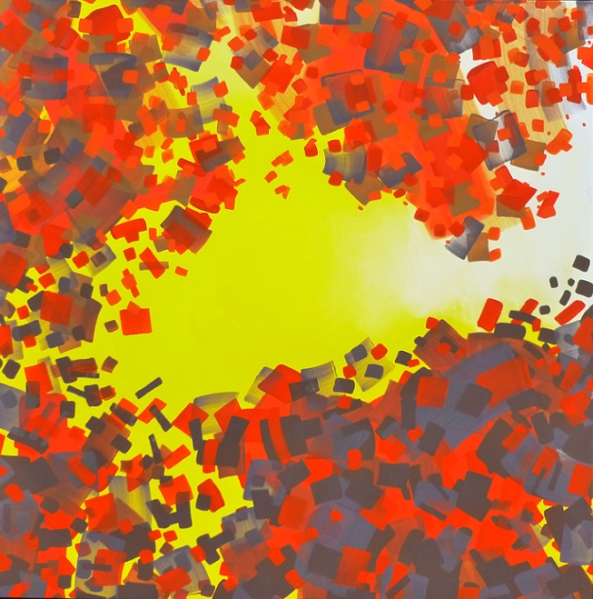 Jurgen Tarrasch,Leaves,2012,own technique on canvas,40x40 inches..JPG