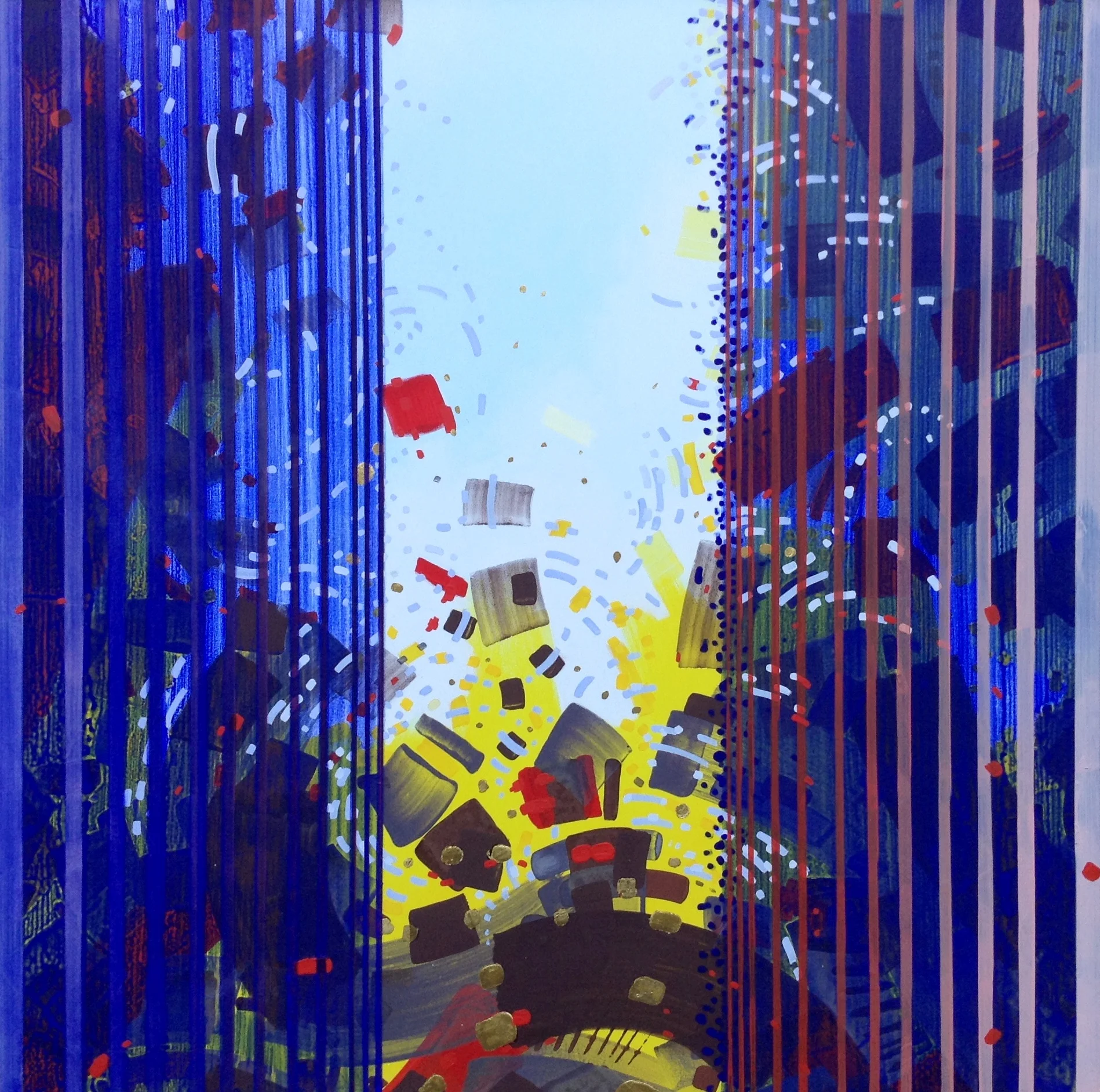 Jurgen Tarrasch,Between, mixed media-pigments, 23K gold leaf on canvas, 40x40 inches, 2014-2015.JPG