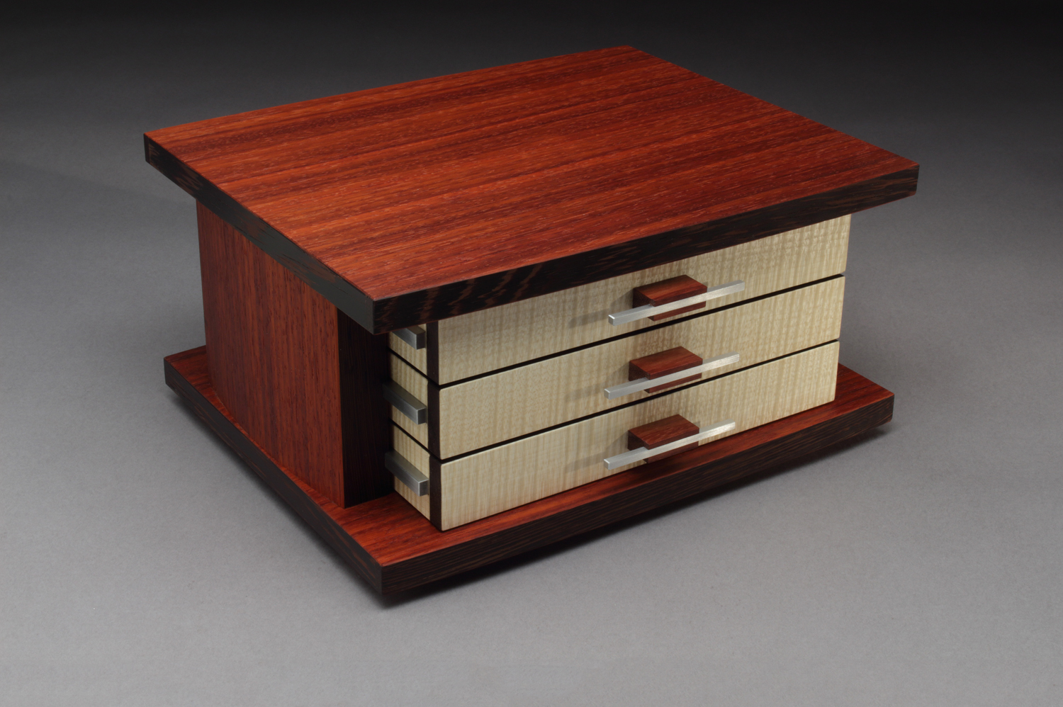 3 Drawer Curved End Jewelry Box (X3D3)