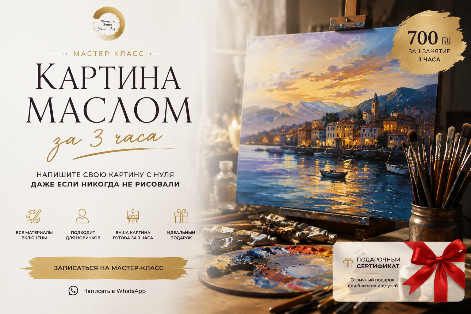 🎁 Подарочный сертификат на обучение живописи в Хайфе: Подарок, который оставляет след в душе