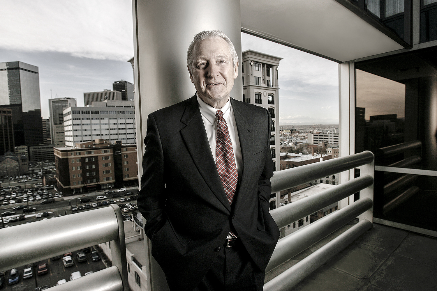 Hank Brown, former United States Senator and U.S. Representative for the state of Colorado stands for an executive portrait outside his office in Downtown Denver. Brown was also the past President of the University of Colorado and recipient of the National Western Stock Show 2008 Citizen of the West Award selected from community leaders who exemplify the spirit and determination of a western pioneer. These modern day pioneers are honored for their economic and philanthropic endeavors in the West. (Photograph by Bear Gutierrez)