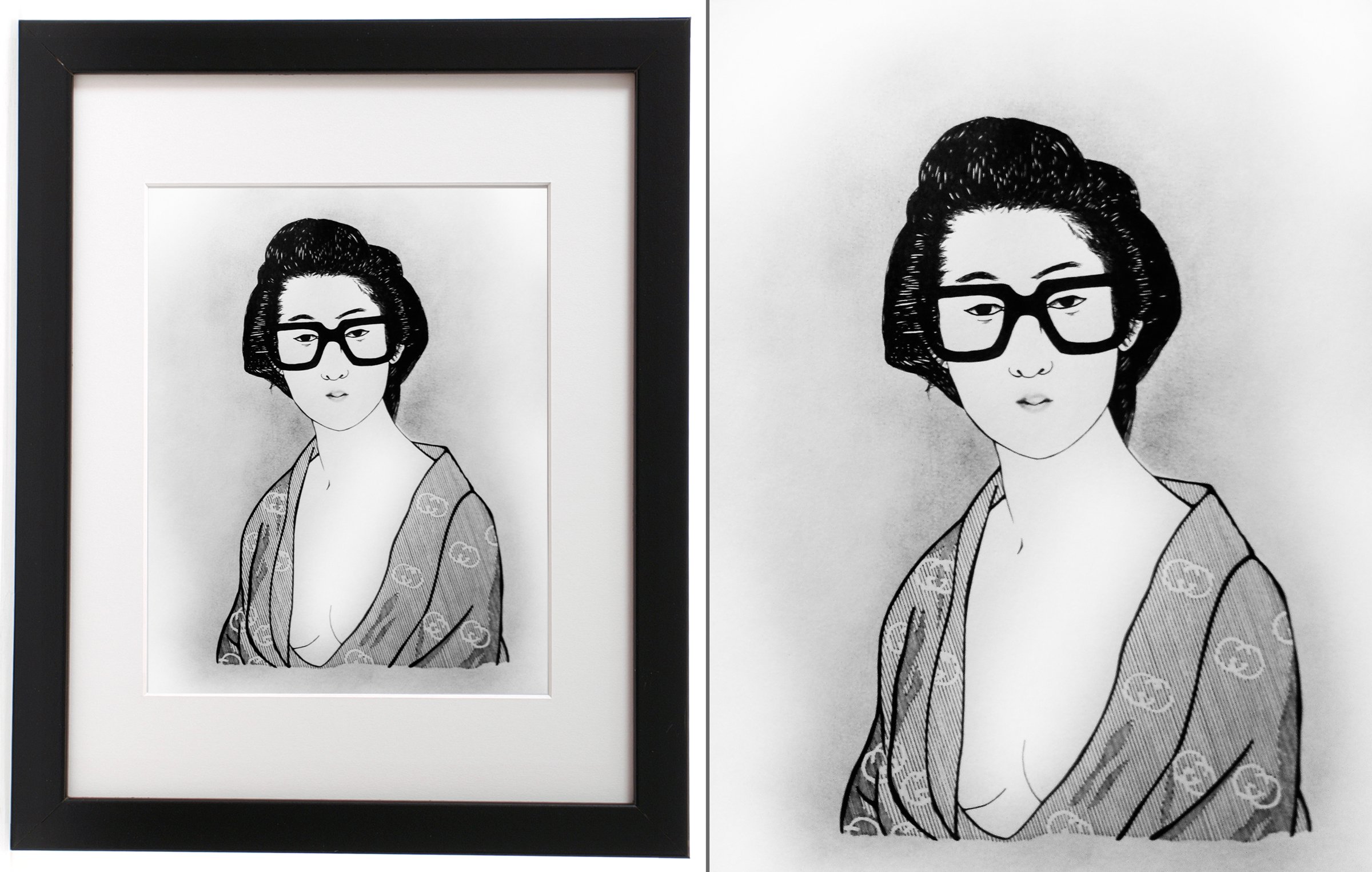 GC1 - GEISHA IN GUCCI PRINT KIMONO