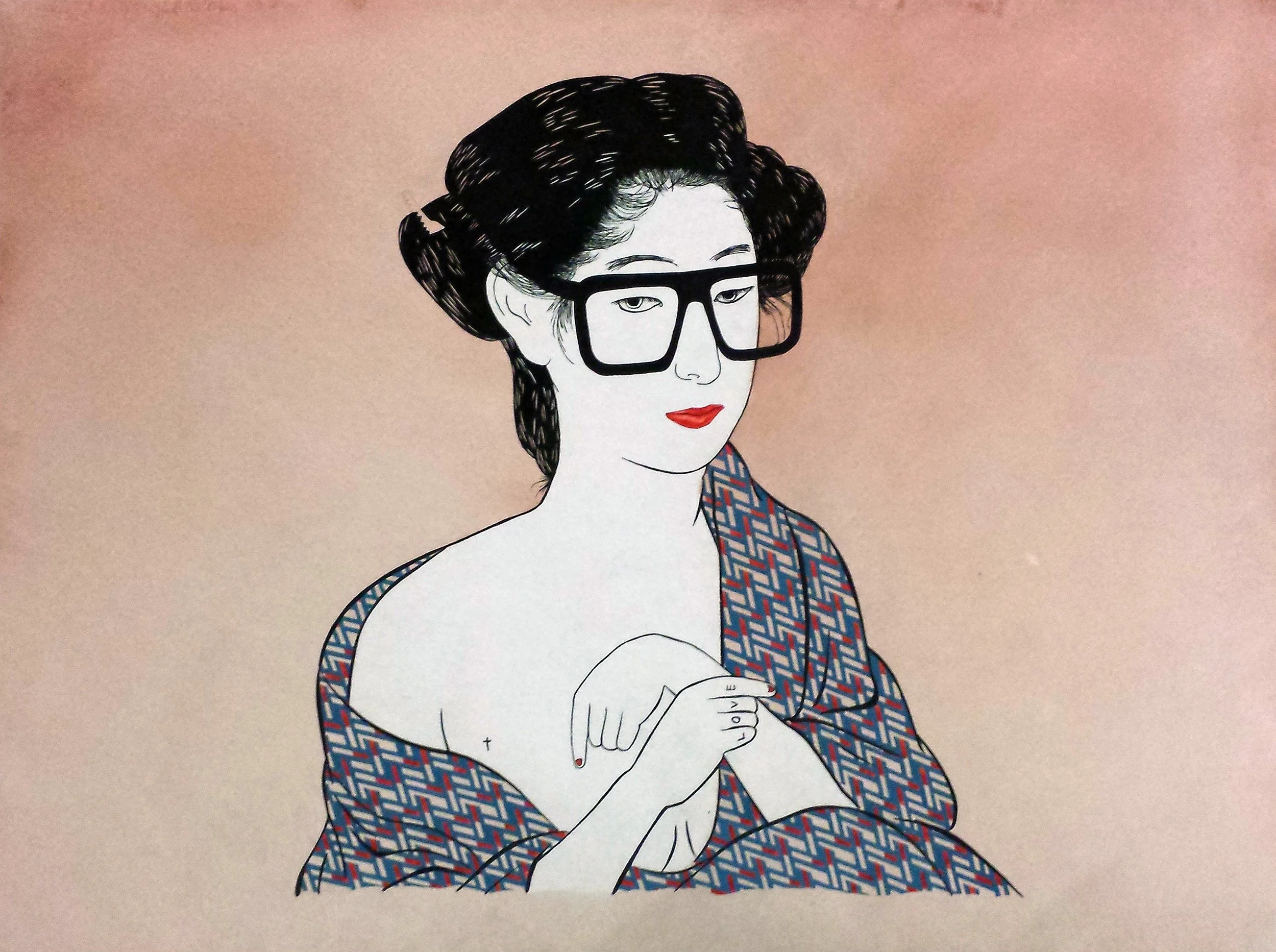 GC3W - GEISHA IN TOMMY HILFIGER PRINT KIMONO