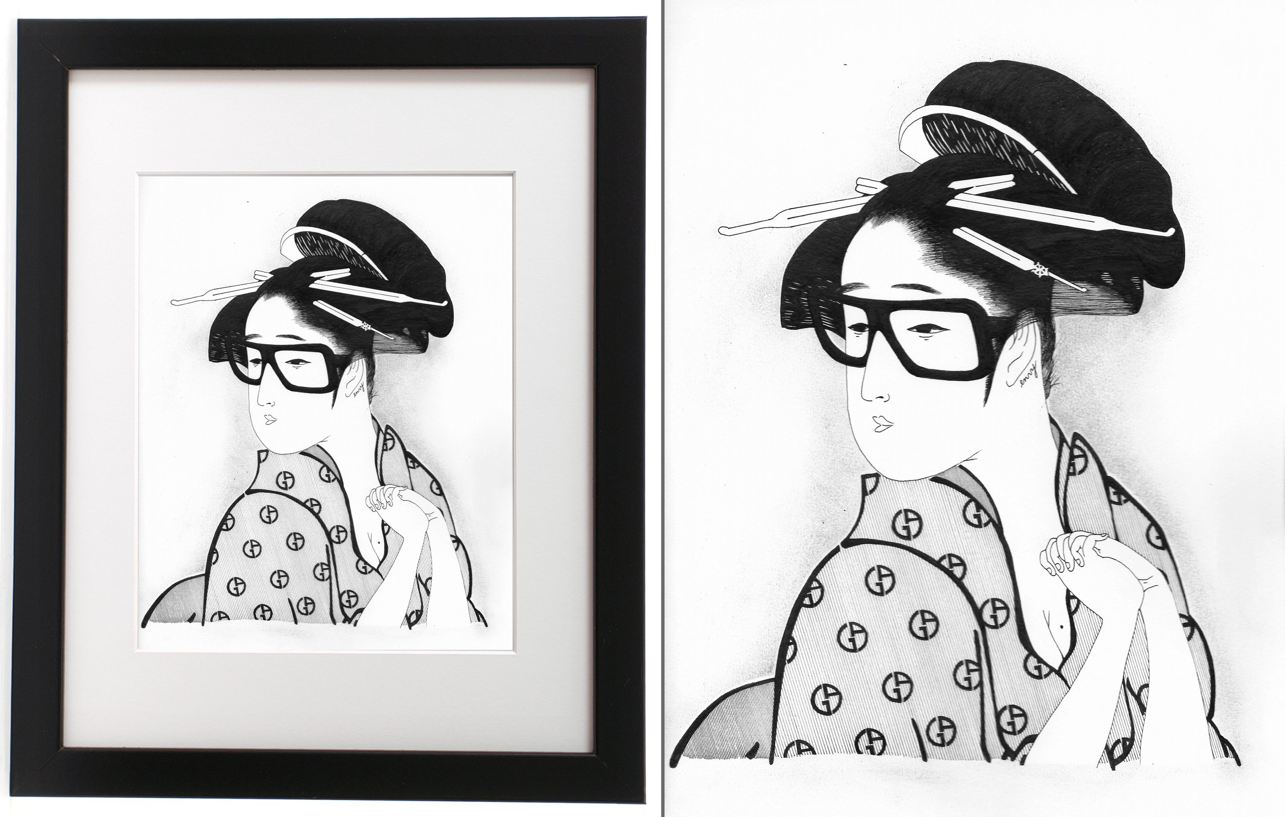 GC4 - GEISHA IN GIORGIO ARMANI PRINT KIMONO