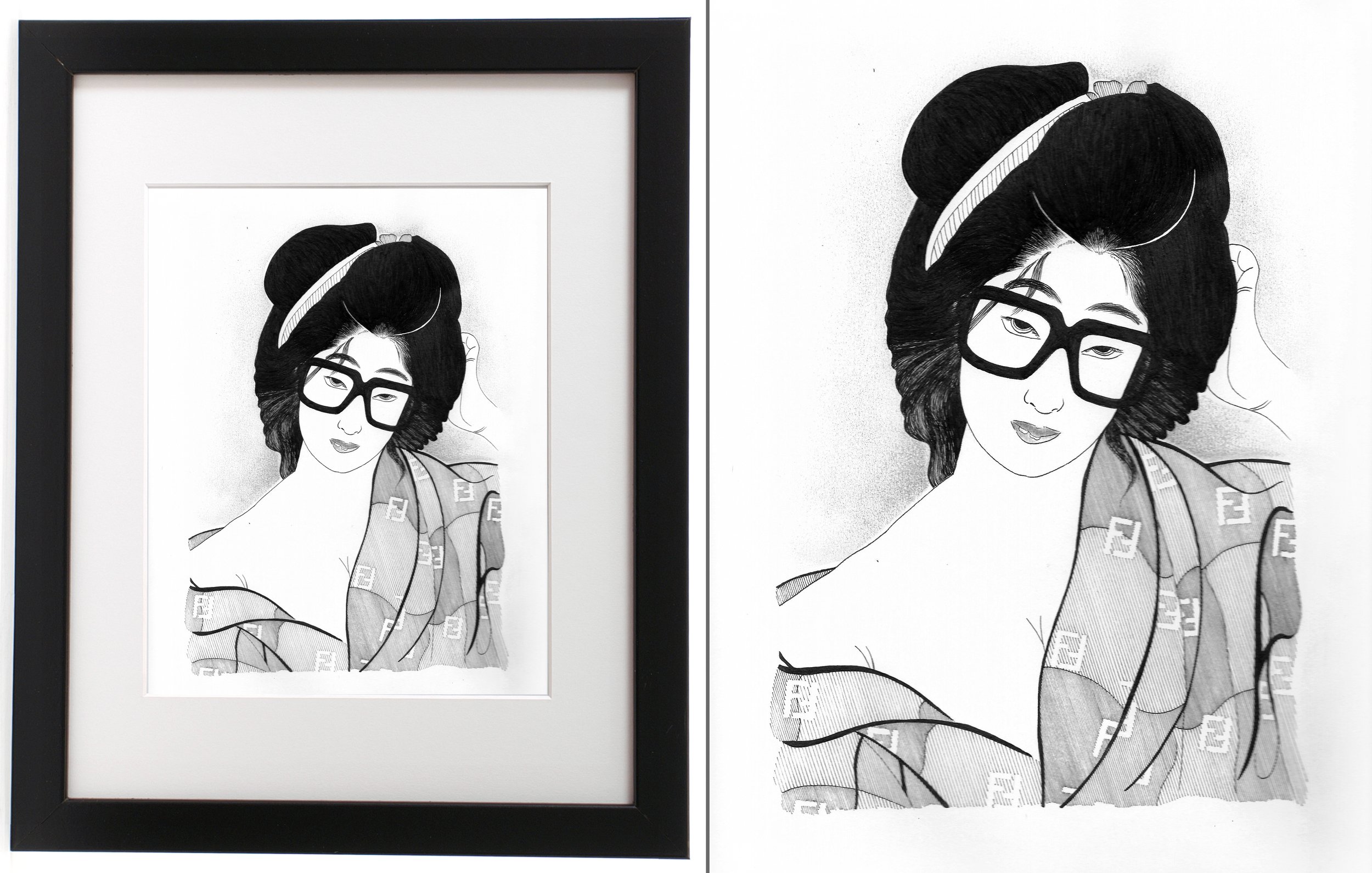 GC7 - GEISHA IN FENDI PRINT KIMONO