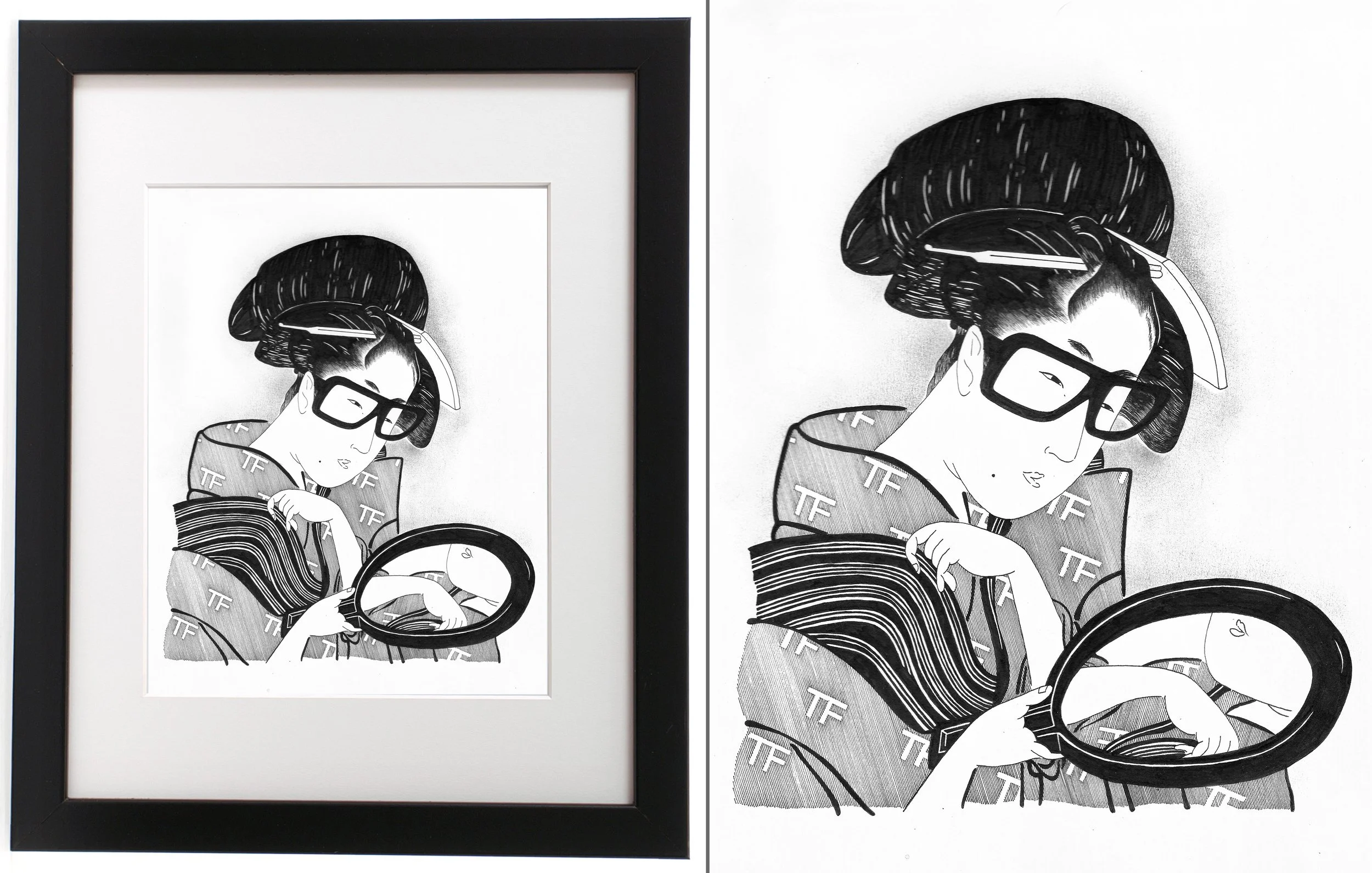 GC8 - GEISHA IN TOM FORD PRINT KIMONO