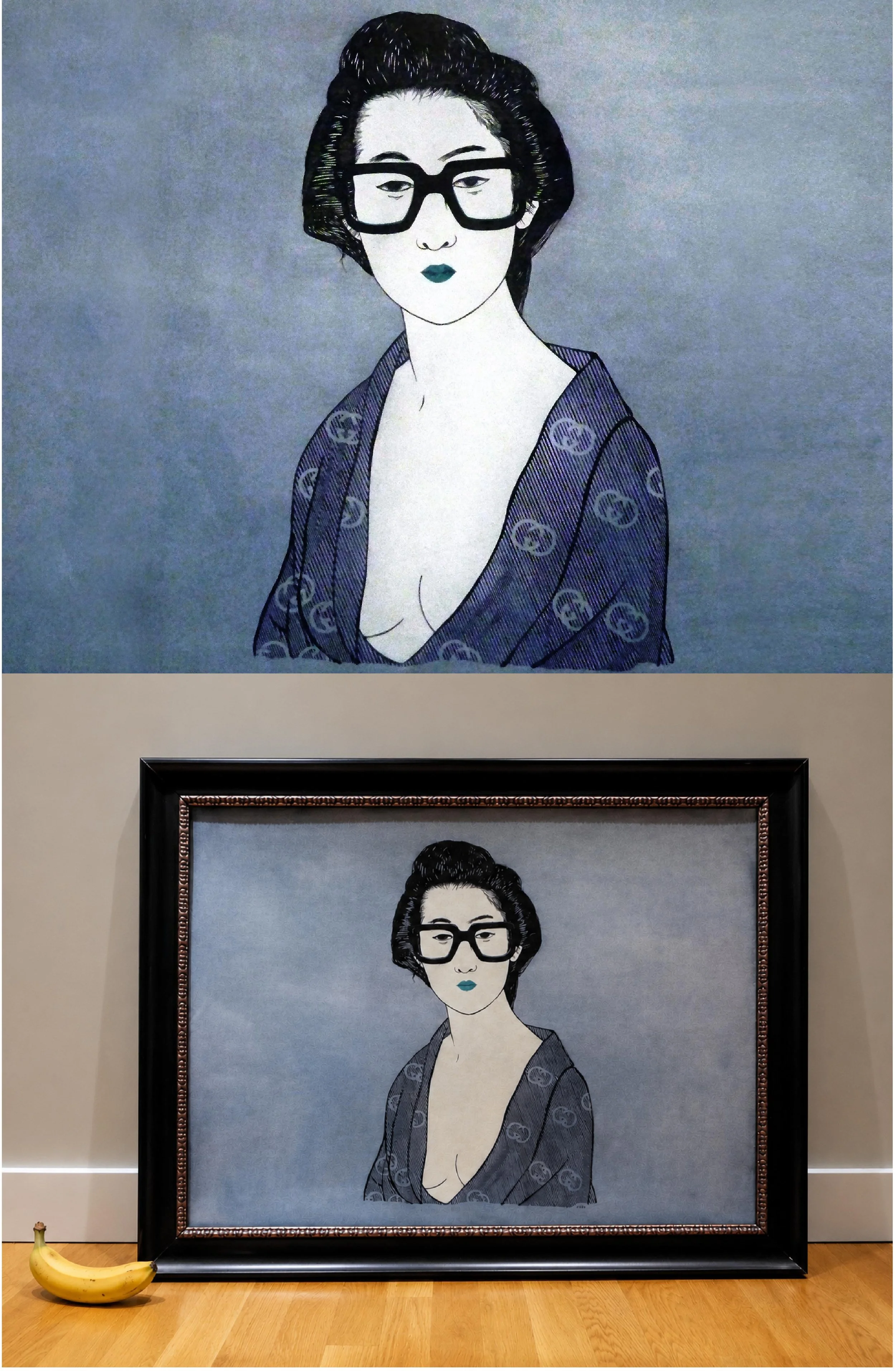 GC1W - GEISHA IN GUCCI PRINT KIMONO