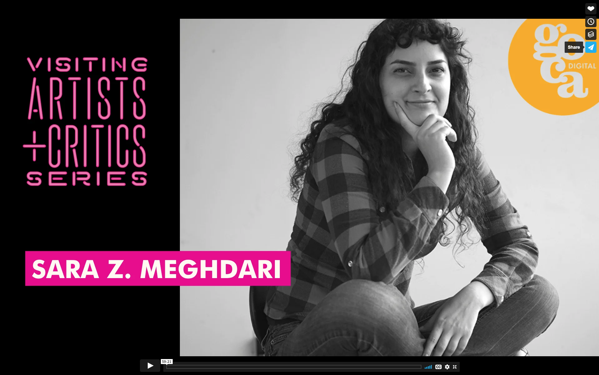  Visiting Artists + Critics Series: Sara Z. Meghdari