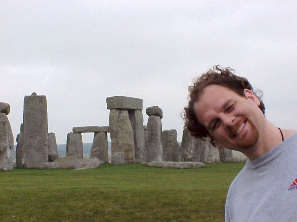 A young me at Stonehenge... good lord my wife looks exactly the same... me? not so much