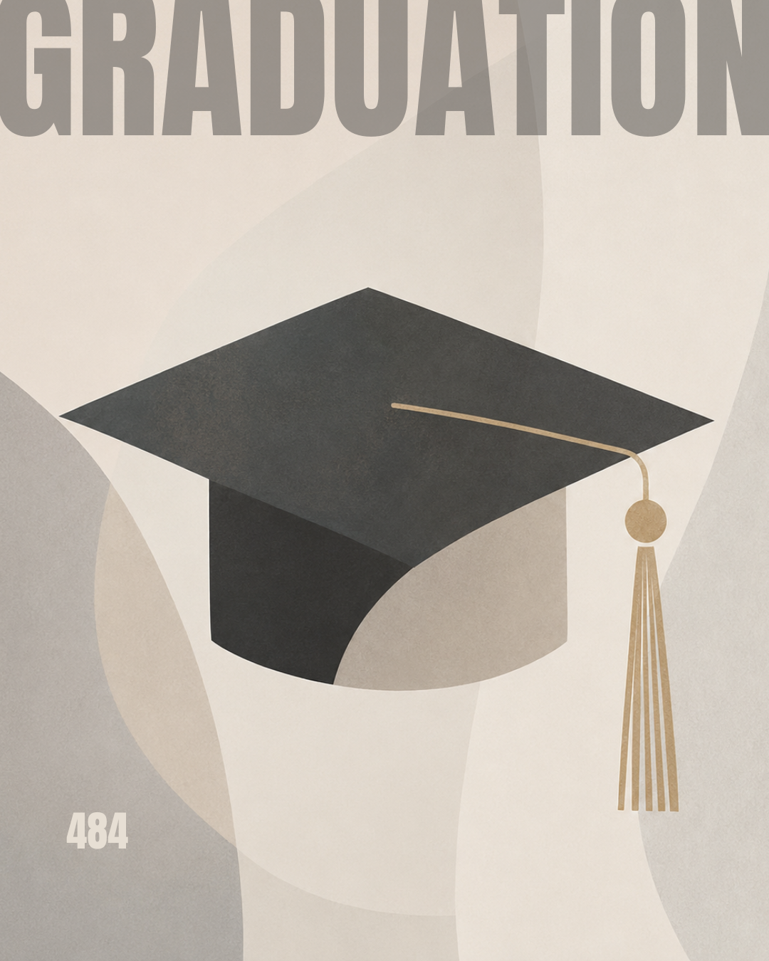 AI Generated abstract graduation image of a mortarboard and tassel