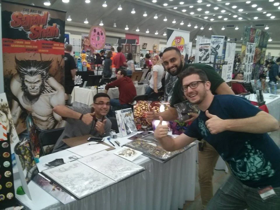 Penciler Sajad Shah with Creator Omar Mirza