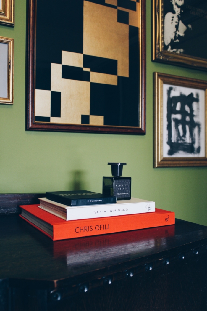 olive green walls