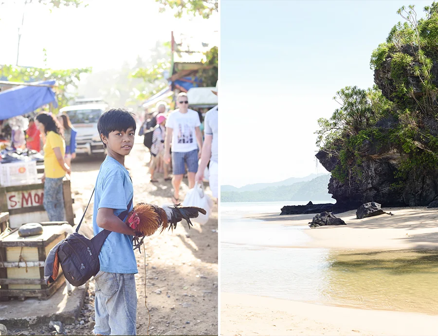 palawan philippines ocean rooster kid child