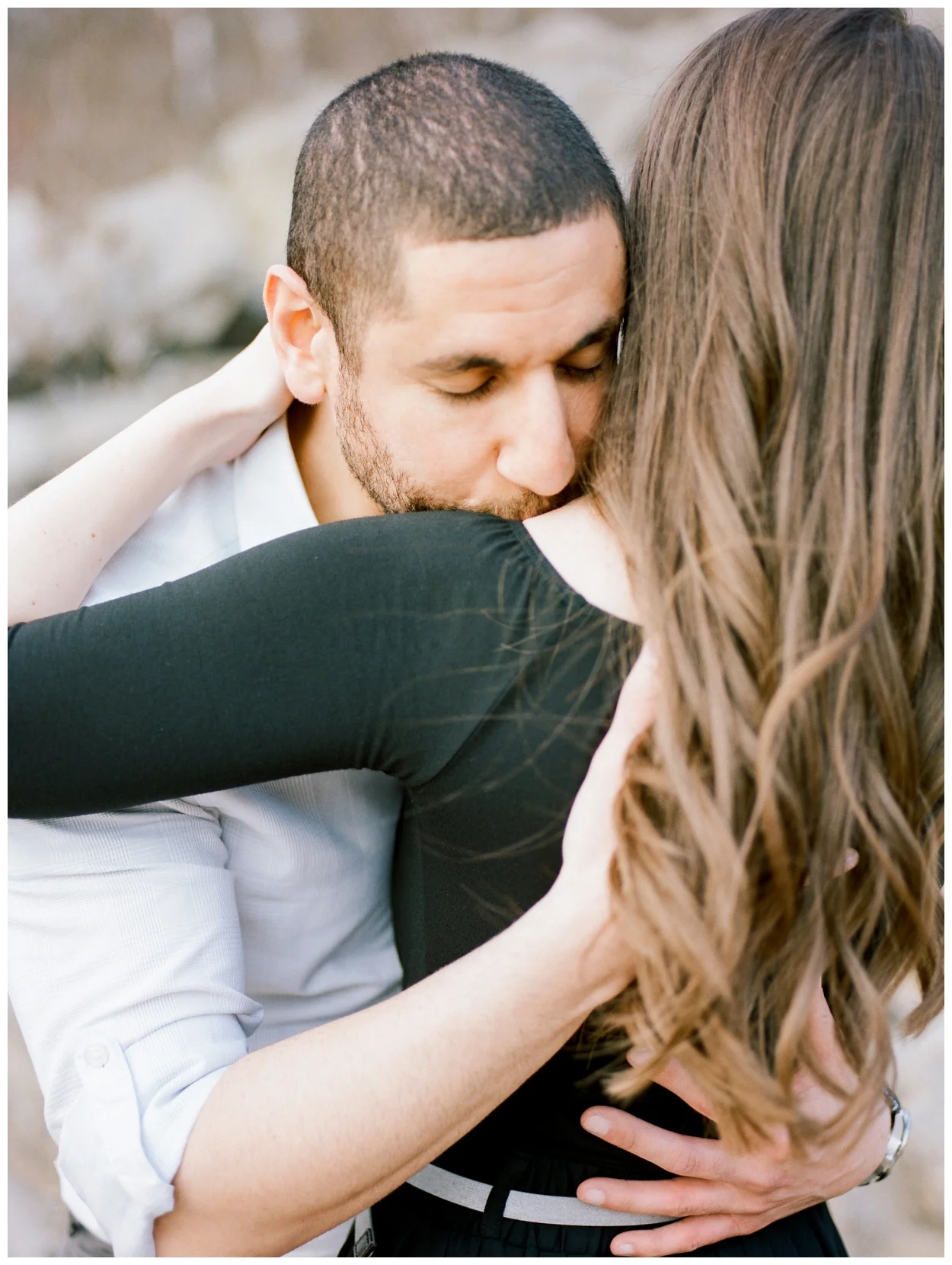 spring engagement session at Great Falls Park by Washington DC fine art wedding photographer Lissa Ryan Photography