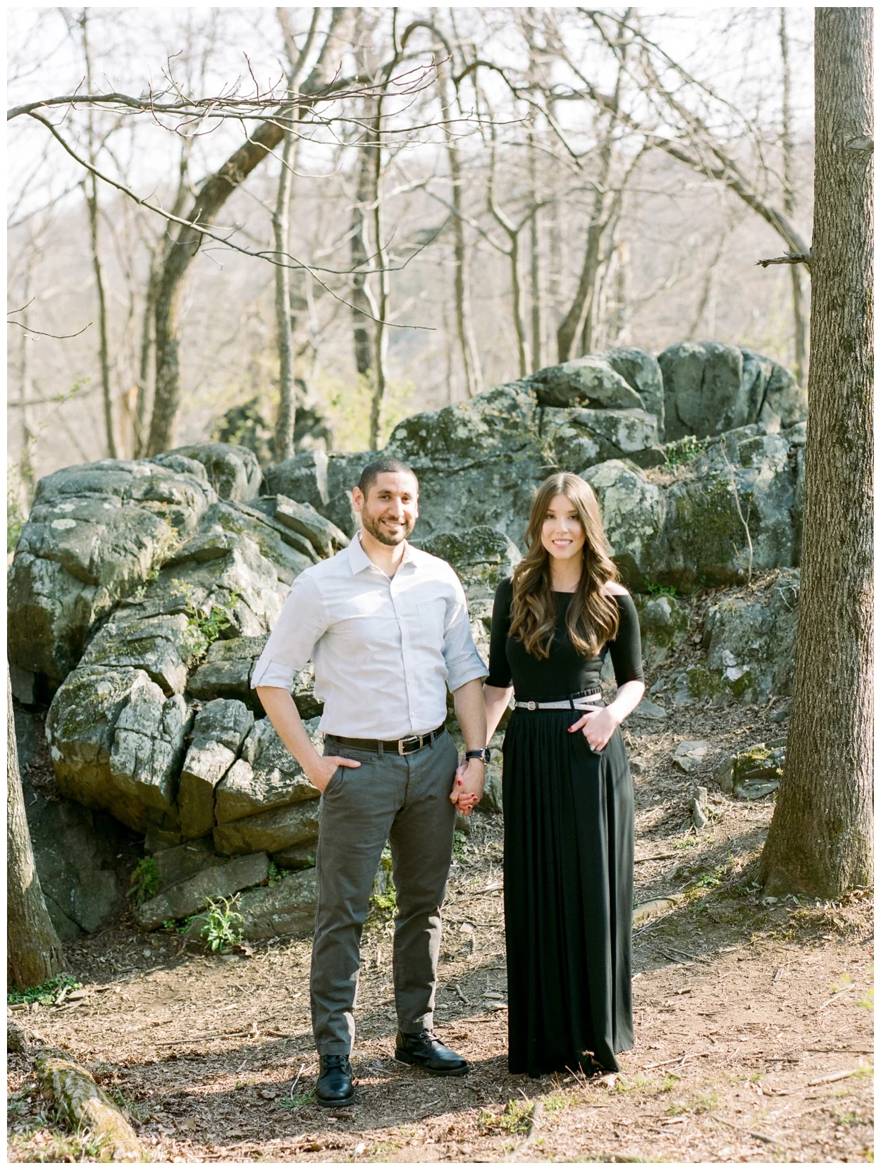 spring engagement session at Great Falls Park by Washington DC fine art wedding photographer Lissa Ryan Photography