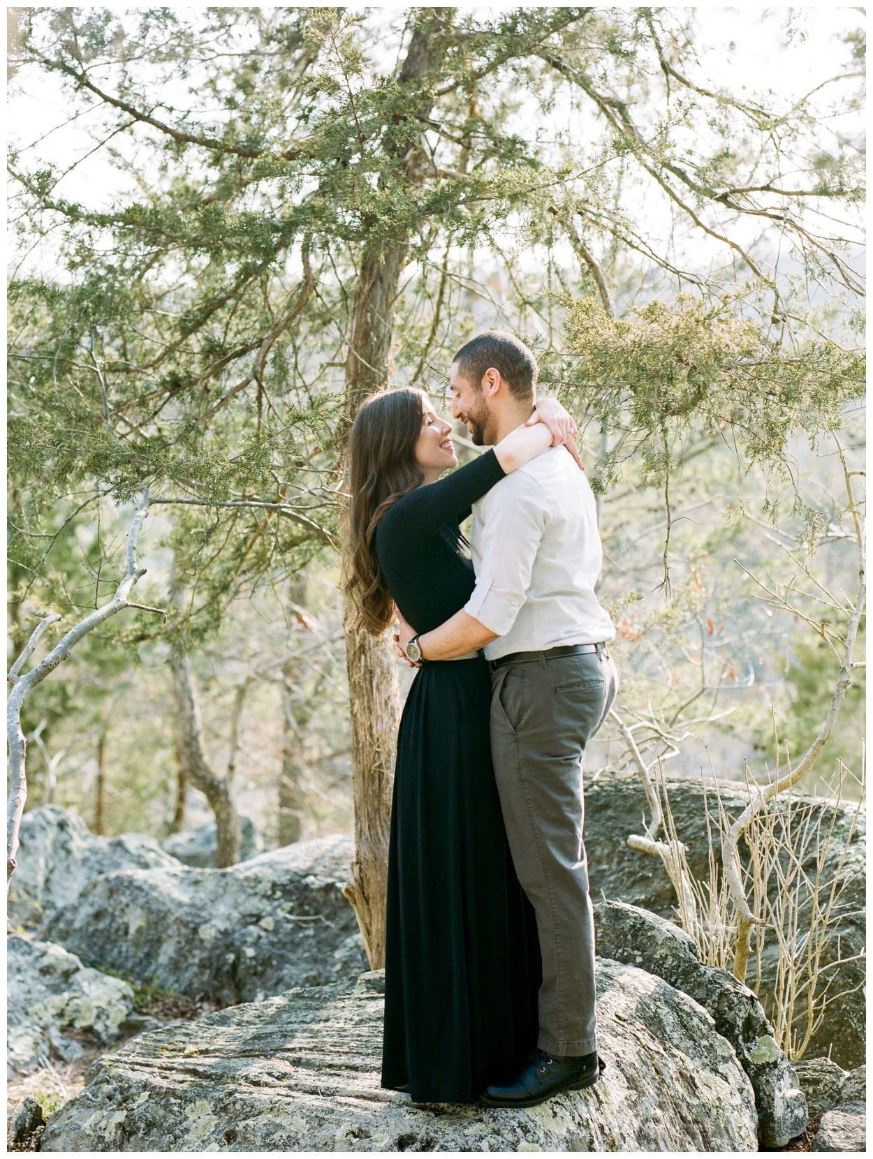 spring engagement session at Great Falls Park by Washington DC fine art wedding photographer Lissa Ryan Photography