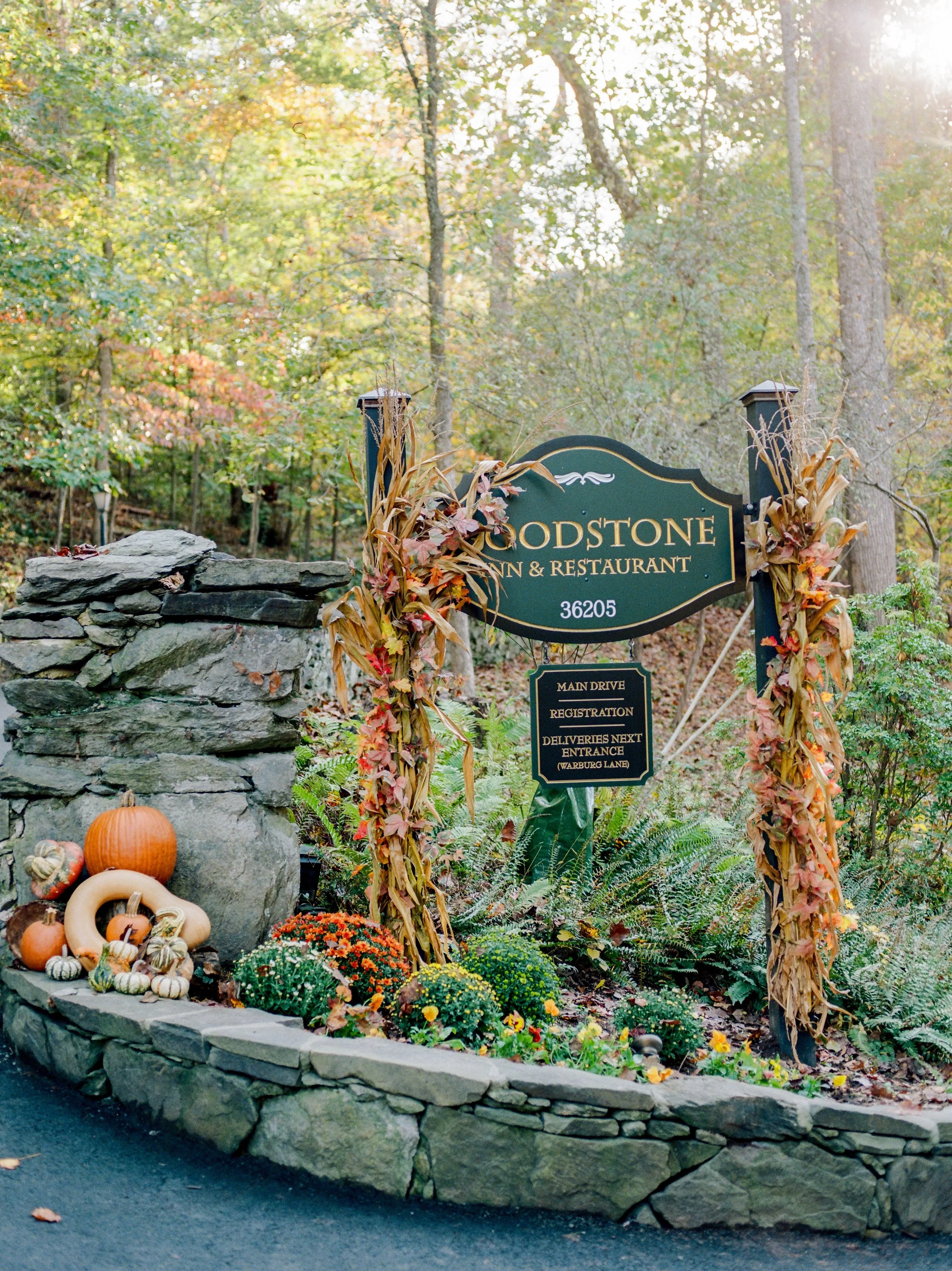 Goodstone Inn surrounded by fall foliage in Middleburg, Virginia