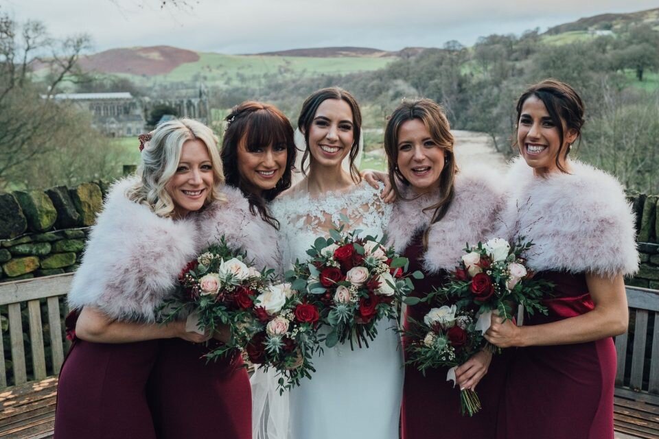  Wedding hair and makeup at The Tithe Barn, Bolton Abbey. 