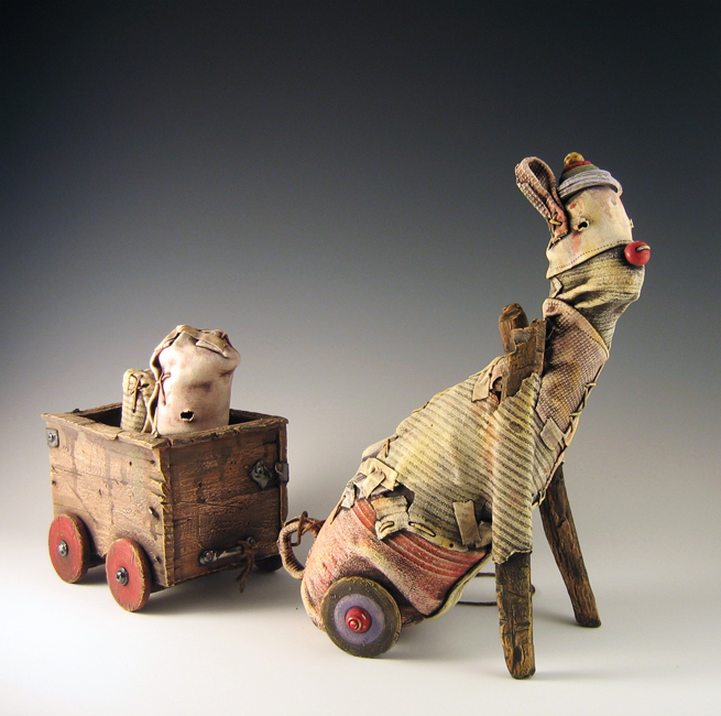 Dog Pull Toy / 12"H x 24"W x 5"D / 2009