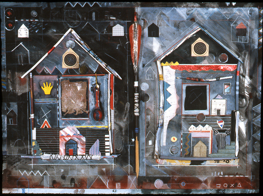 Two Houses / 22"H x 30"W / 1989