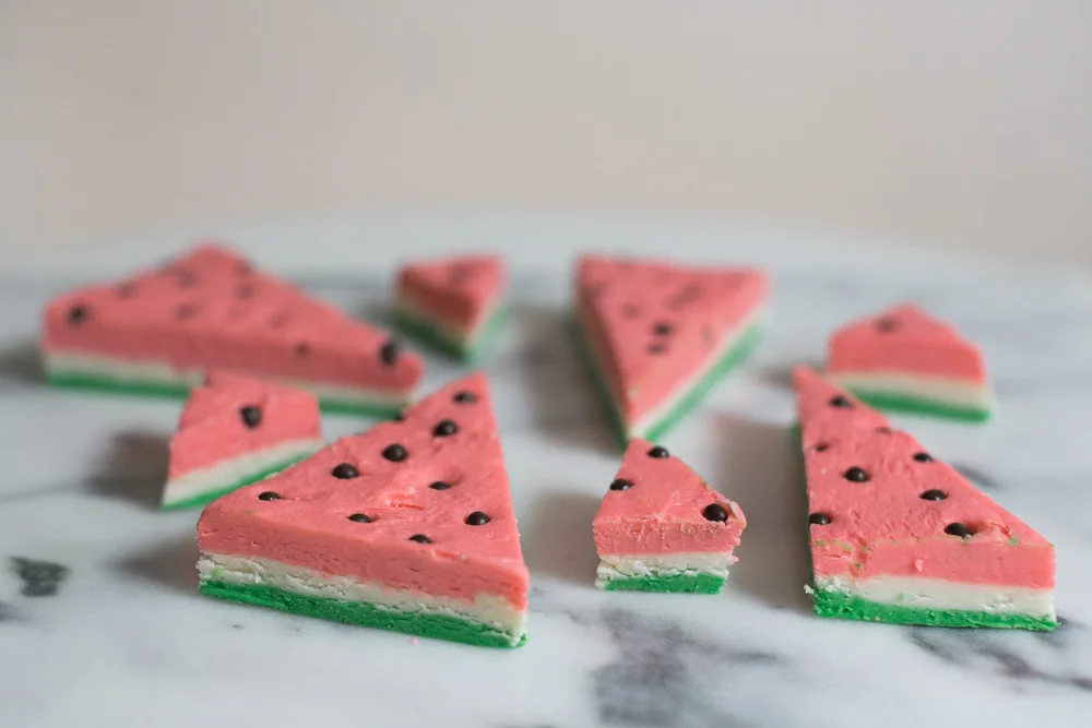 White Chocolate "Watermelon" Fudge | Becca Bakes (www.becca-bakes.com)