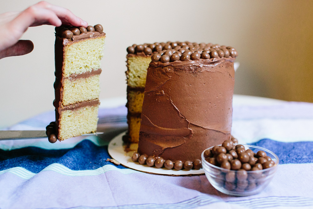Light Corn Cake with Chocolate Covered Corn Pops | Becca Bakes (www.becca-bakes.com)