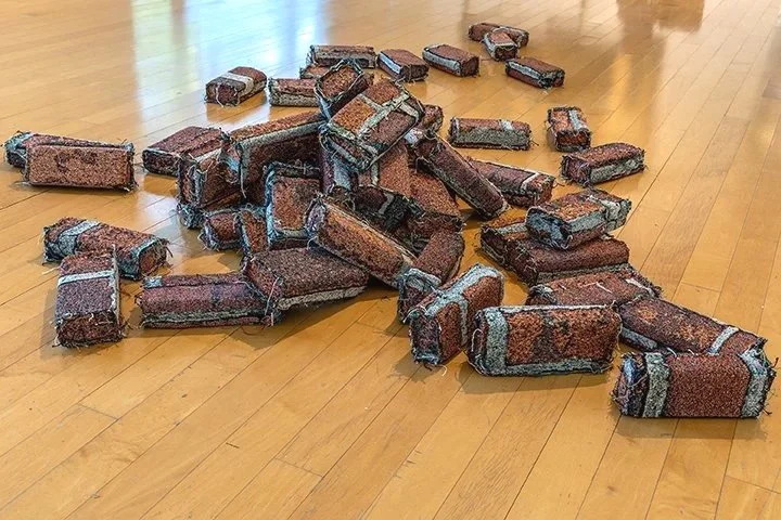   Brick by Brick,  2017  Photographic textile sculpture installation   