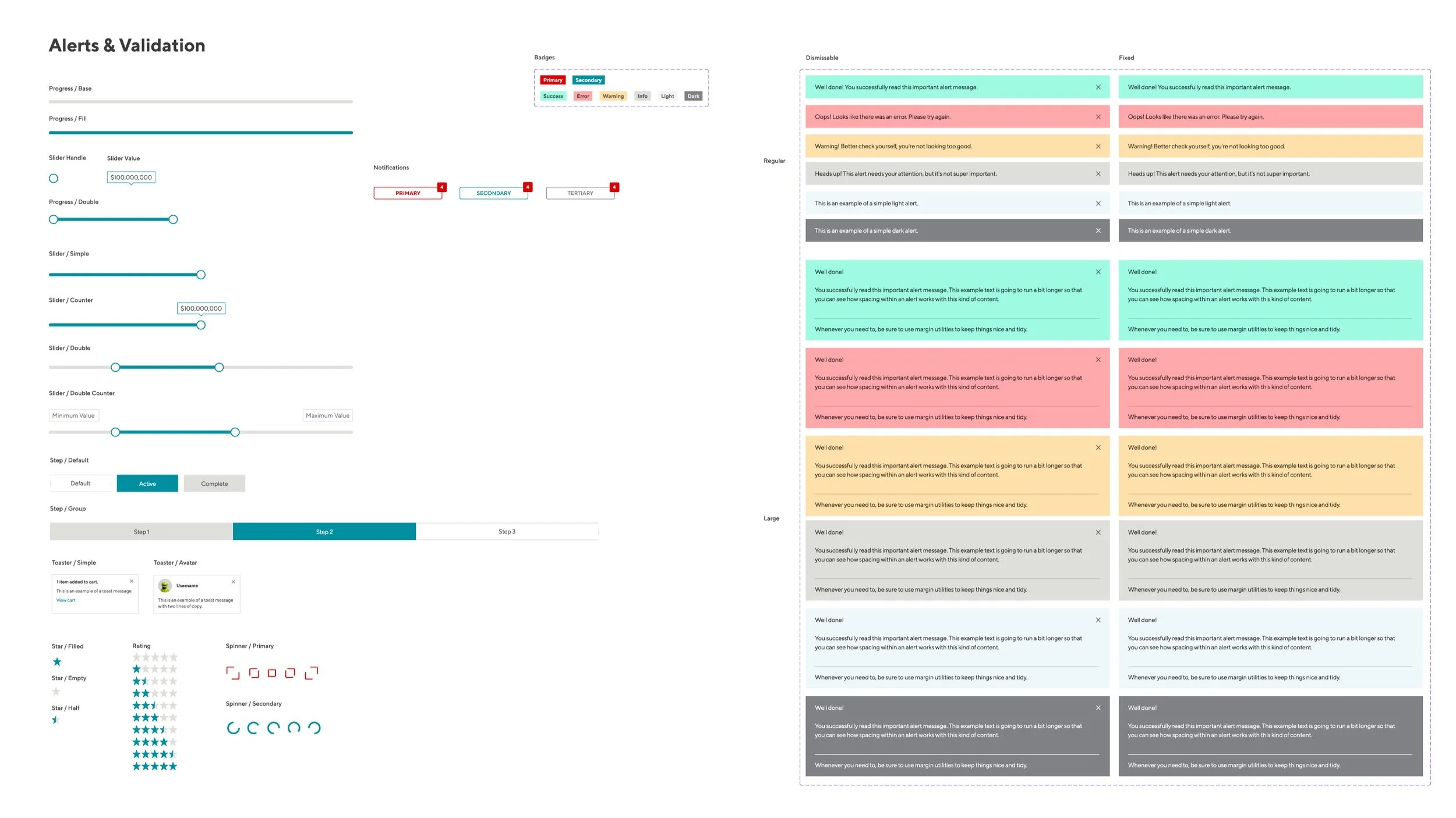Image of Staples alert and validation components
