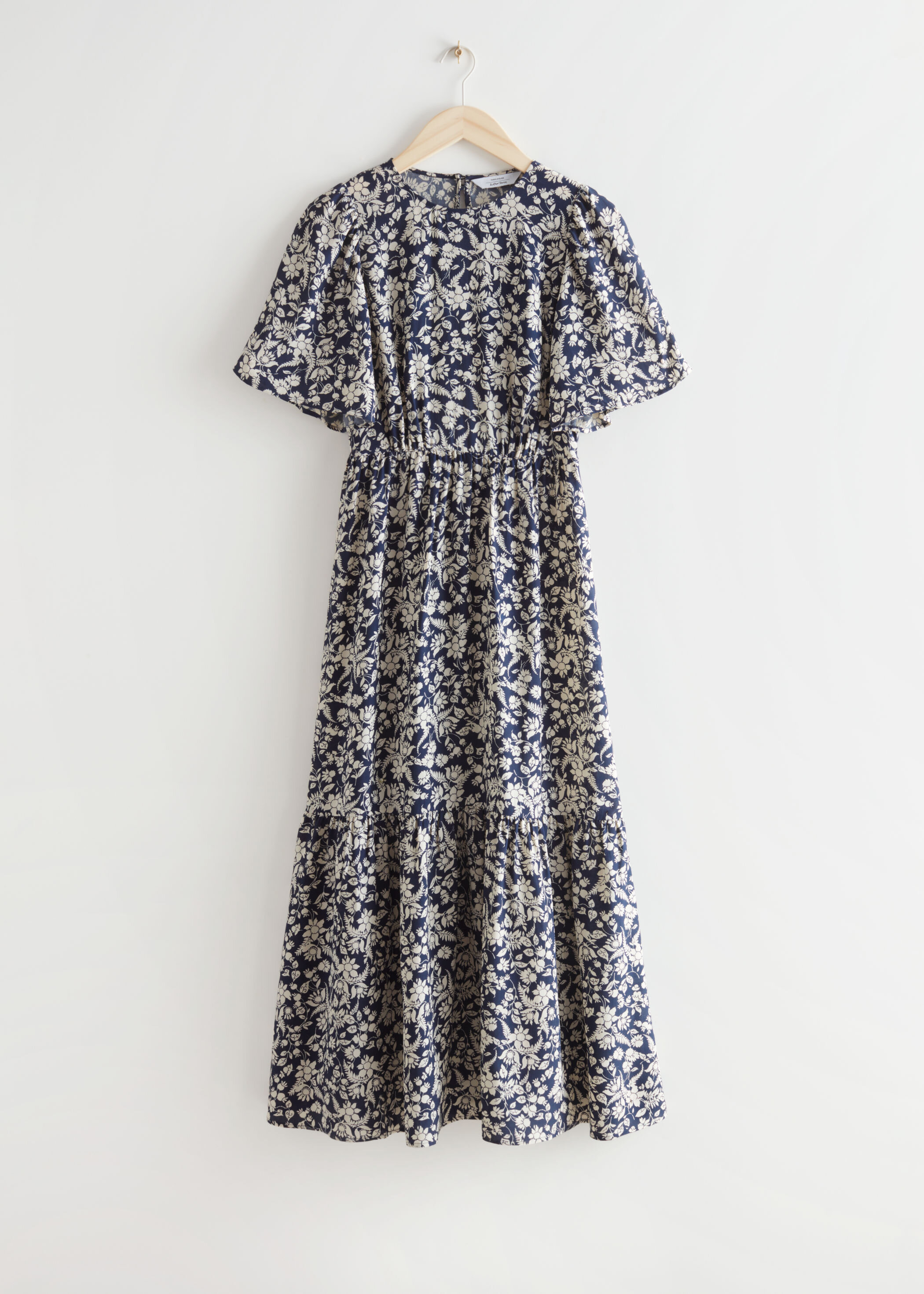 Printed Puff Sleeve Maxi Dress