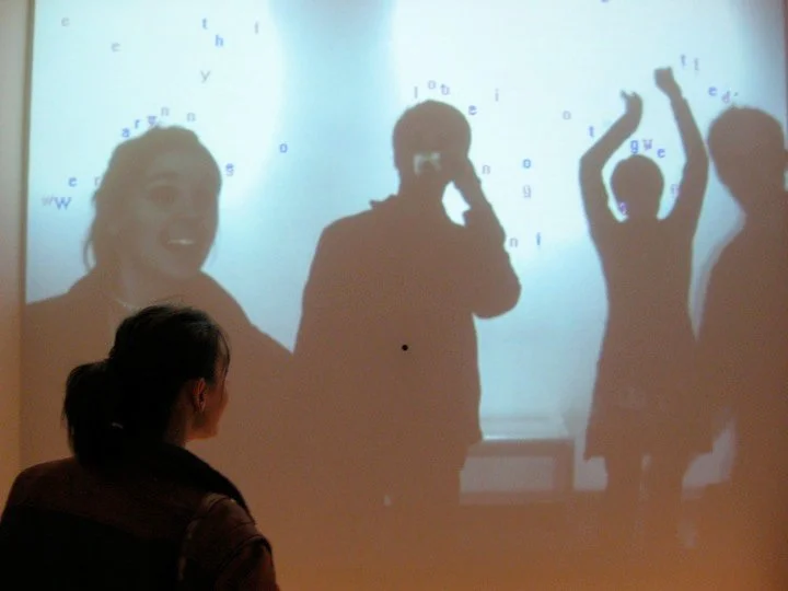Dancing under letters with Ashley Shears, Katy Rene, Ben Unwin