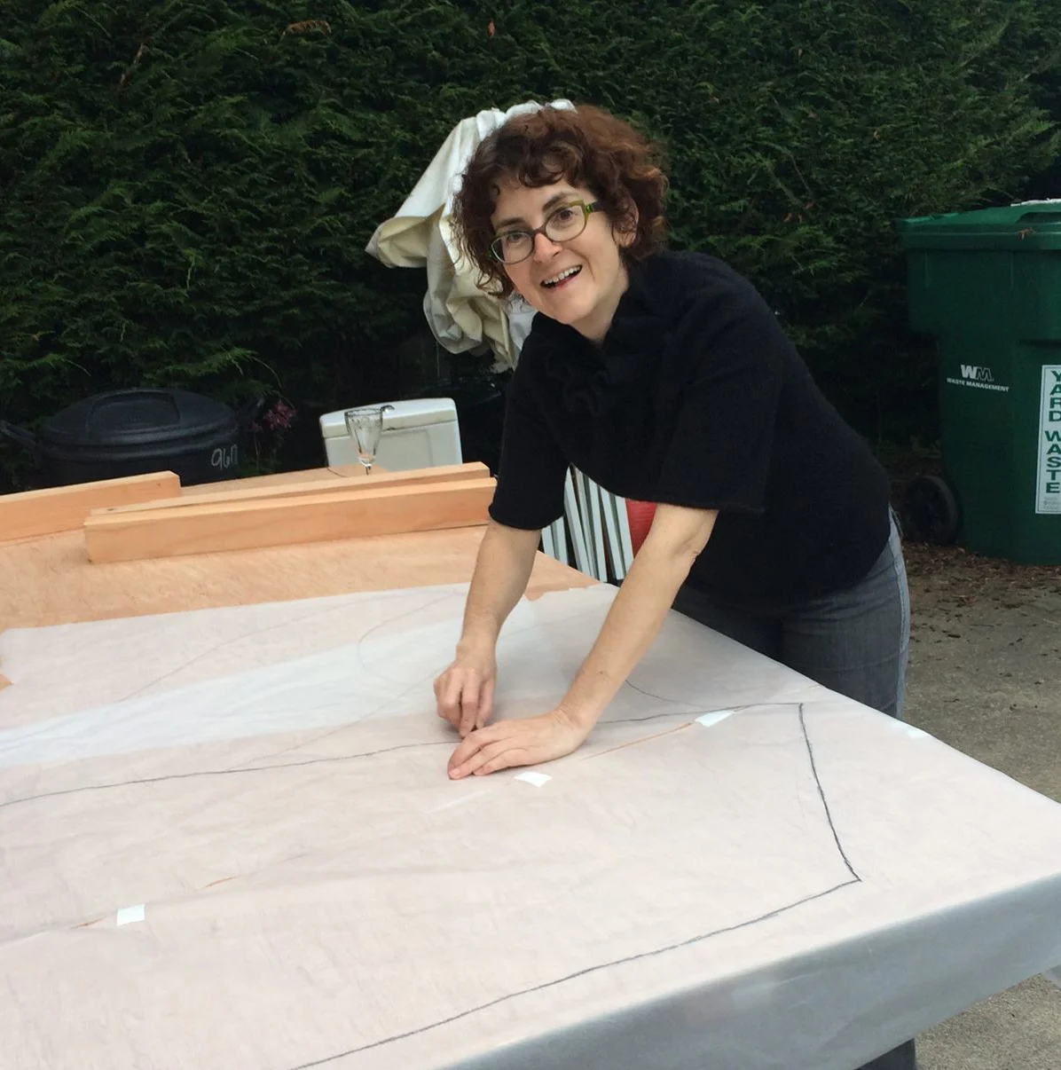 We transferred the images to plywood.