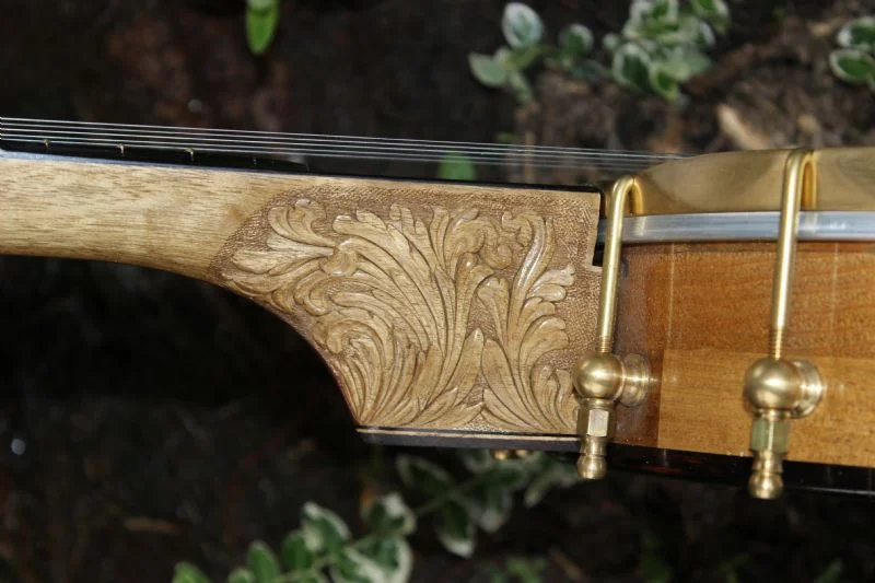 Myrtle Banjo Heel Carving