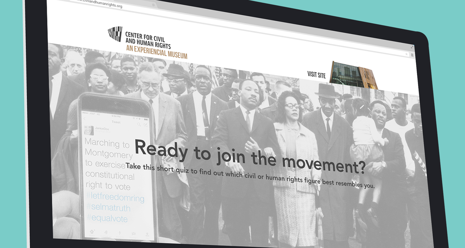 a short quiz that matches users with a civil rights leaders and the organizations they support so they can easily “join of the movement.”