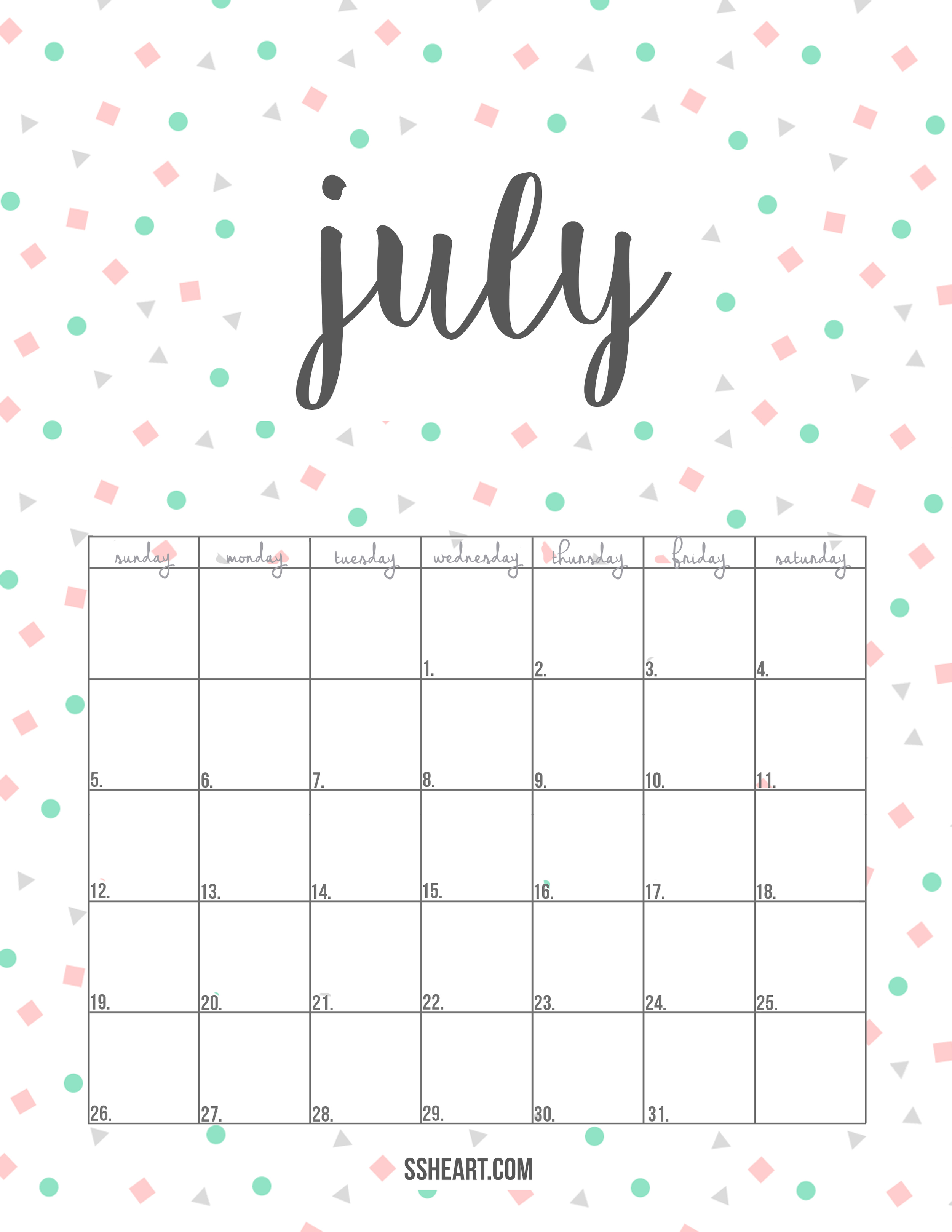 July Printable Calendar - Printable Calendar 2023